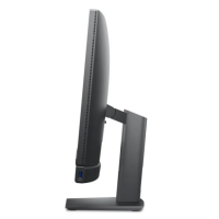 Widok z profilu komputera All-in-One Dell OptiPlex 7420 24 w kolorze czarnym, prezentujący regulowaną podstawę oraz widoczny port USB na dolnej krawędzi.