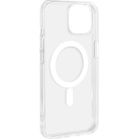 Przeźroczyste etui PURO Litemag do iPhone 14 Pro Max z widocznym na pleckach białym okręgiem systemu MagSafe oraz wycięciem na wyspę aparatów.