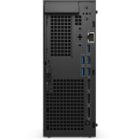 Tylny panel obudowy komputera Dell Precision 3280 CFF z widocznym portem Ethernet, trzema złączami DisplayPort oraz zestawem portów USB w kolorze czarnym.