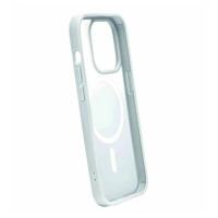 Zielone etui PURO Gradient z wbudowanym pierścieniem MagSafe do iPhone 15, widoczne w ujęciu ukośnym z wycięciem na aparat i przyciskami bocznymi.