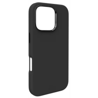Czarne etui Puro Icon Mag Cover do iPhone 16 Pro z wycięciem na wyspę aparatów oraz widocznym otworem na przełącznik wyciszania i przyciski boczne.
