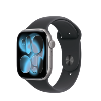 RZESZÓW Apple Watch S11 46mm aluminium w kolorze gwiezdnej szarości z paskiem sport. w kolorze czarnym S/M MEV04MP/A