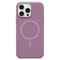 Fioletowe etui Beats z wbudowanym pierścieniem MagSafe do iPhone 16 Pro Max, ukazujące tylny panel z wycięciem na potrójny aparat oraz charakterystyczną wyspę.