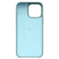 Wnętrze etui Beats w kolorze Riptide Blue do iPhone 16 Pro Max z widocznym logo marki na środku oraz wycięciem na wyspę aparatów w górnej części.