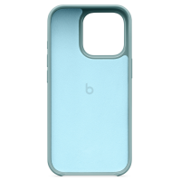 Wnętrze etui Beats MagSafe w kolorze niebieska fala do iPhone 16 Pro z widocznym logo Beats na środku oraz wycięciem na wyspę aparatów w górnej części.