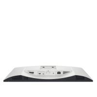 Tylny panel monitora Dell S2725QC w kolorze białym z widocznym gniazdem zasilania, portem HDMI, USB-C oraz otworami wentylacyjnymi i miejscem na uchwyt VESA.
