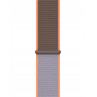 Dwukolorowa opaska sportowa Apple do zegarka Apple Watch 41mm w odcieniach brązu i szarości z pomarańczową krawędzią oraz centralną szlufką w kolorze brązowym.