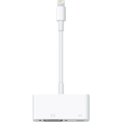 Oryginalna przejściówka Apple ze złącza Lightning na cyfrowe AV z widocznym portem HDMI oraz złączem Lightning do ładowania, ujęcie na białym tle.