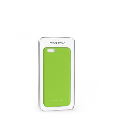 Zielone etui Happy Plugs Ultra Thin do iPhone 6/6s w przezroczystym opakowaniu z widocznym logo marki na górze oraz na dolnej części pokrowca.