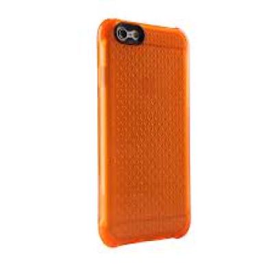 Pomarańczowe etui ochronne Odoyo Quad 360 do iPhone 6 oraz 6S z charakterystyczną teksturowaną powierzchnią i wycięciem na tylny aparat fotograficzny.