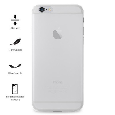 Etui do iPhone 7/8/SE 2020 PURO Ultra Slim 0.3 Cover + folia - półprzeźroczyste