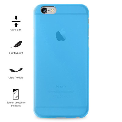 Etui do iPhone 7/8/SE 2020 PURO Ultra Slim 0.3 Cover + folia - niebieskie