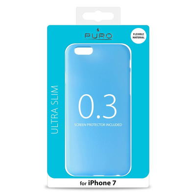 Etui do iPhone 7/8/SE 2020 PURO Ultra Slim 0.3 Cover + folia - niebieskie