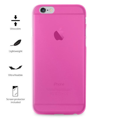 Etui do iPhone 7/8/SE 2020 PURO Ultra Slim 0.3 Cover + folia - różowe