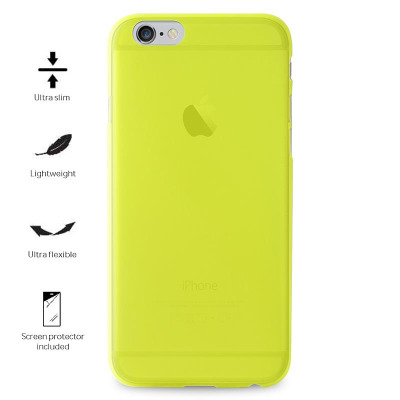 Etui do iPhone 7/8/SE 2020 PURO Ultra Slim 0.3 Cover + folia - limonkowe