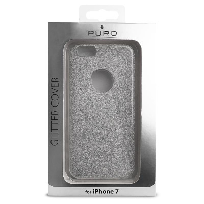 Etui do iPhone 7/8/SE 2020 PURO Glitter Shine Cover - srebrne