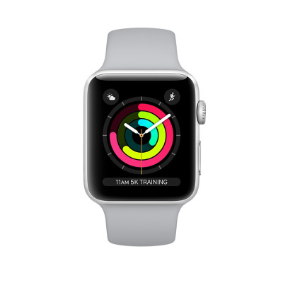 Apple Watch S3 42mm Srebrny z paskiem w kolorze białym