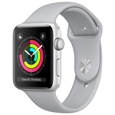 Apple Watch S3 42mm Srebrny z paskiem w kolorze białym