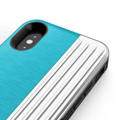 Etui do iPhone X/Xs Zizo Retro Series - niebiesko-czarne