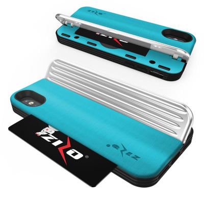 Etui do iPhone X/Xs Zizo Retro Series - niebiesko-czarne
