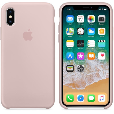 Apple Silicone Case - Silikonowe etui iPhone X (piaskowy róż)