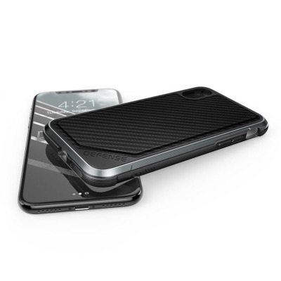 X-Doria Defense Lux - Etui aluminiowe iPhone X (Black Carbon Fiber)