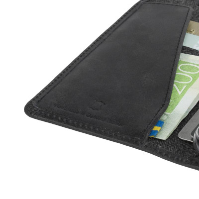 Krusell Sunne 4 Card FolioWallet - Skórzane etui iPhone X z kieszeniami na karty + stand up (Black)