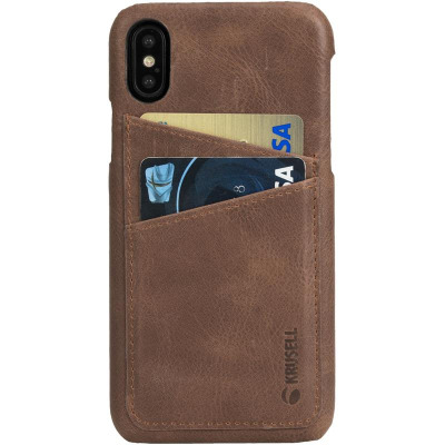 Etui do iPhone X Krusell Sunne 2 Card Cover - brązowe