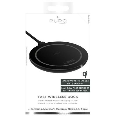 Ładowarka indukcyjna QI PURO Ultra Compact Wireless Charging Station - czarna