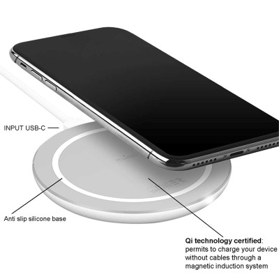 Ładowarka indukcyjna QI PURO Ultra Compact Wireless Charging Station - biała