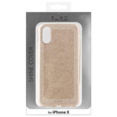 Etui do iPhone X PURO Glitter Shine Cover - złote