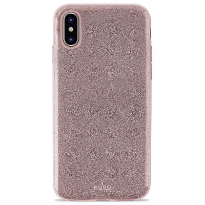 Etui iPhone X PURO Glitter Shine Cover - różowo złote