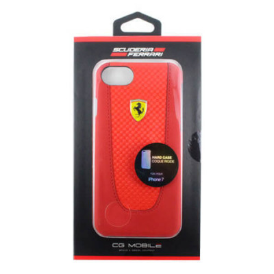 Etui iPhone 7/8/SE 2020 Ferrari Pit Stop Red Trim - czerwone 