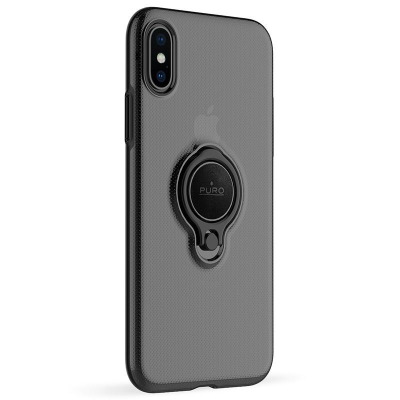 Etui do iPhone X PURO Magnet Ring Cover - czarne 