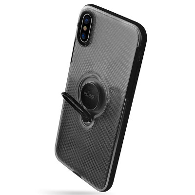 Etui do iPhone X PURO Magnet Ring Cover - czarne 