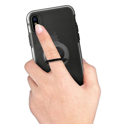 Etui do iPhone X PURO Magnet Ring Cover - czarne 