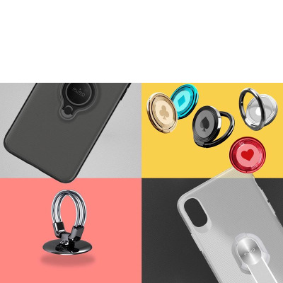 Etui do iPhone X PURO Magnet Ring Cover - czarne 