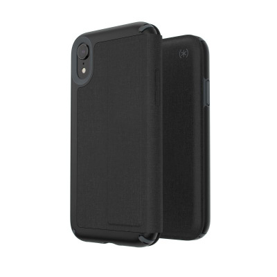 Etui iPhone XR z kieszenią na karty Speck Presidio Folio - czarne