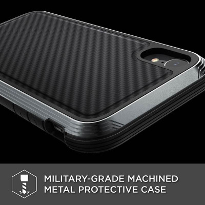 Etui do iPhone XR X-Doria Defense Lux - czany karbon