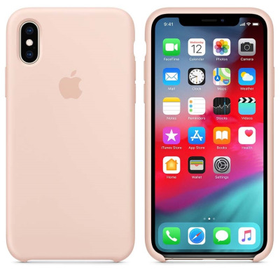 Etui iPhone X/Xs Apple Silicone Case - piaskowy róż