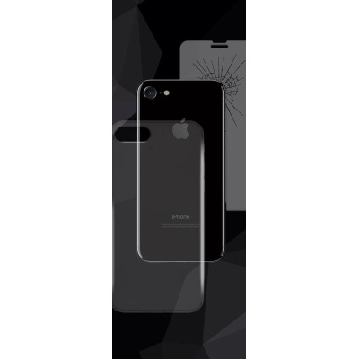 PURO 0.3 Nude - Etui iPhone 8 / 7 (przezroczysty) + Szkło ochronne hartowane na ekran iPhone 8 / 7
