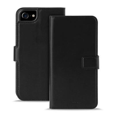 Etui do iPhone 6/6s/7/8/SE 2020 z kieszeniami na karty PURO Booklet Wallet Case - czarny