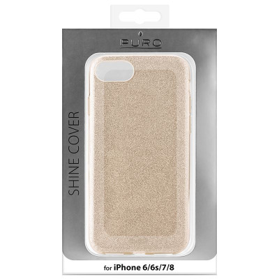 Etui do iPhone 6/6s/7/8/SE 2020 PURO Glitter Shine Cover - złote 