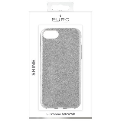 Etui do iPhone 6/6s/7/8/SE 2020 PURO Glitter Shine Cover - srebrne