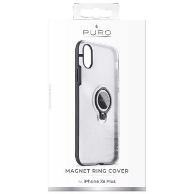 Etui do iPhone Xs Max PURO Magnet Ring Cover - przezroczyste 