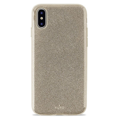 Etui do iPhone Xs Max PURO Glitter Shine Cover - złote