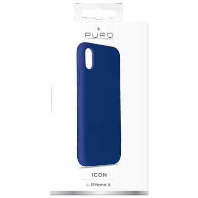 Etui do iPhone Xs/X Puro Icon Cover - granatowe