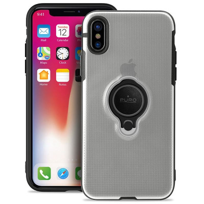 Etui do iPhone X/Xs PURO Magnet Ring Cover - przezroczyste
