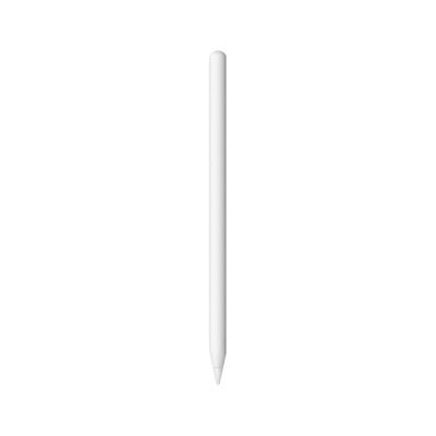 Biały rysik Apple Pencil drugiej generacji do iPada, ukazany w pionowym ujęciu z widocznym logo Apple oraz napisem Pencil na górnej części obudowy.