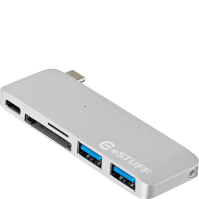 Przejściówka eSTUFF USB - C HUB Srebrna